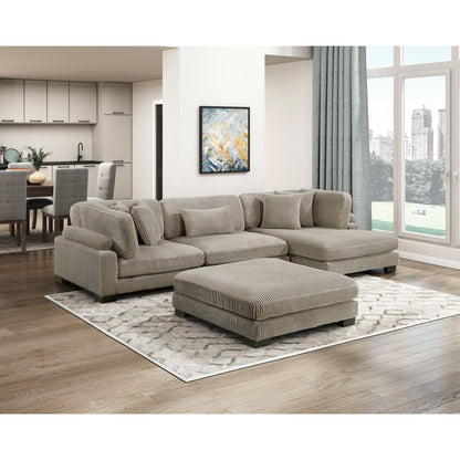 Traverse 4-Piece Modular Sectional with Reversible Chaise and Ottoman