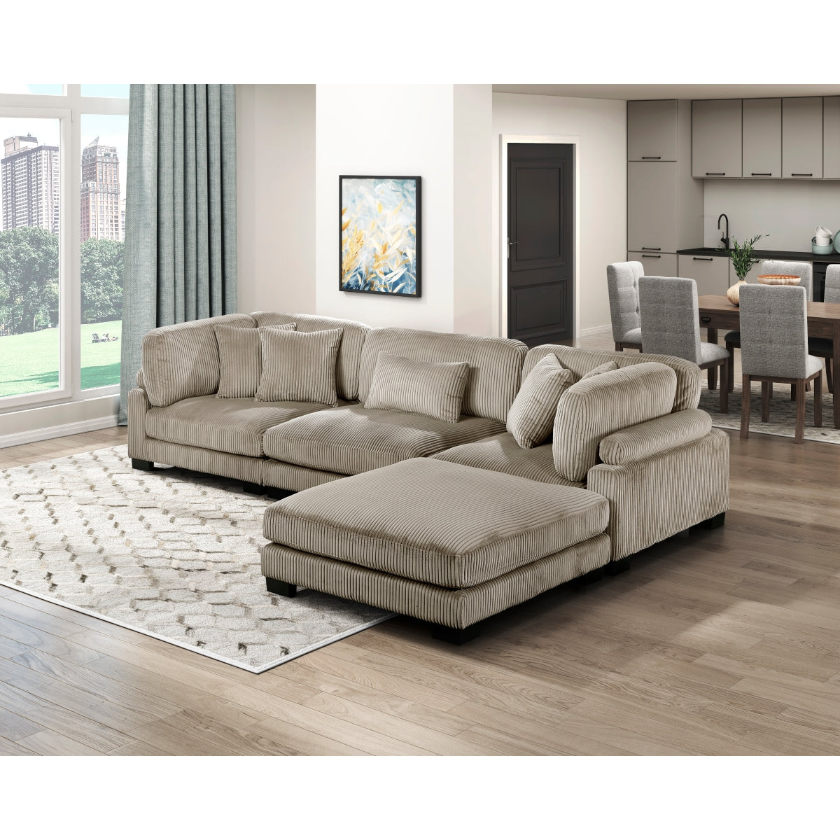 Traverse 4-Piece Modular Sectional with Ottoman