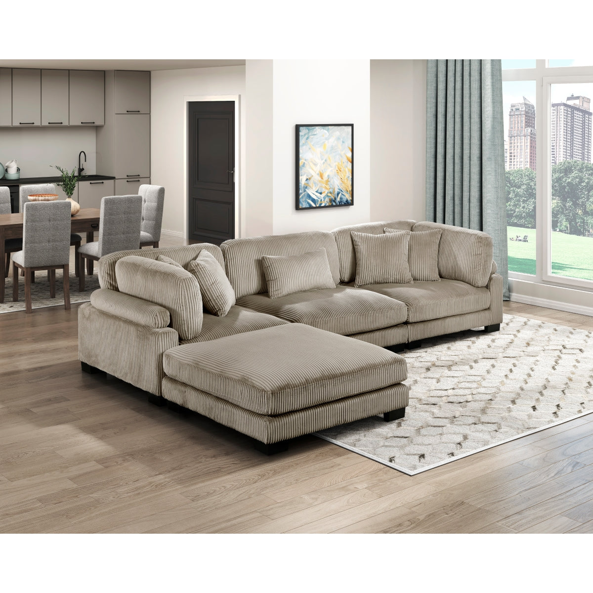 Traverse 4-Piece Modular Sectional with Ottoman