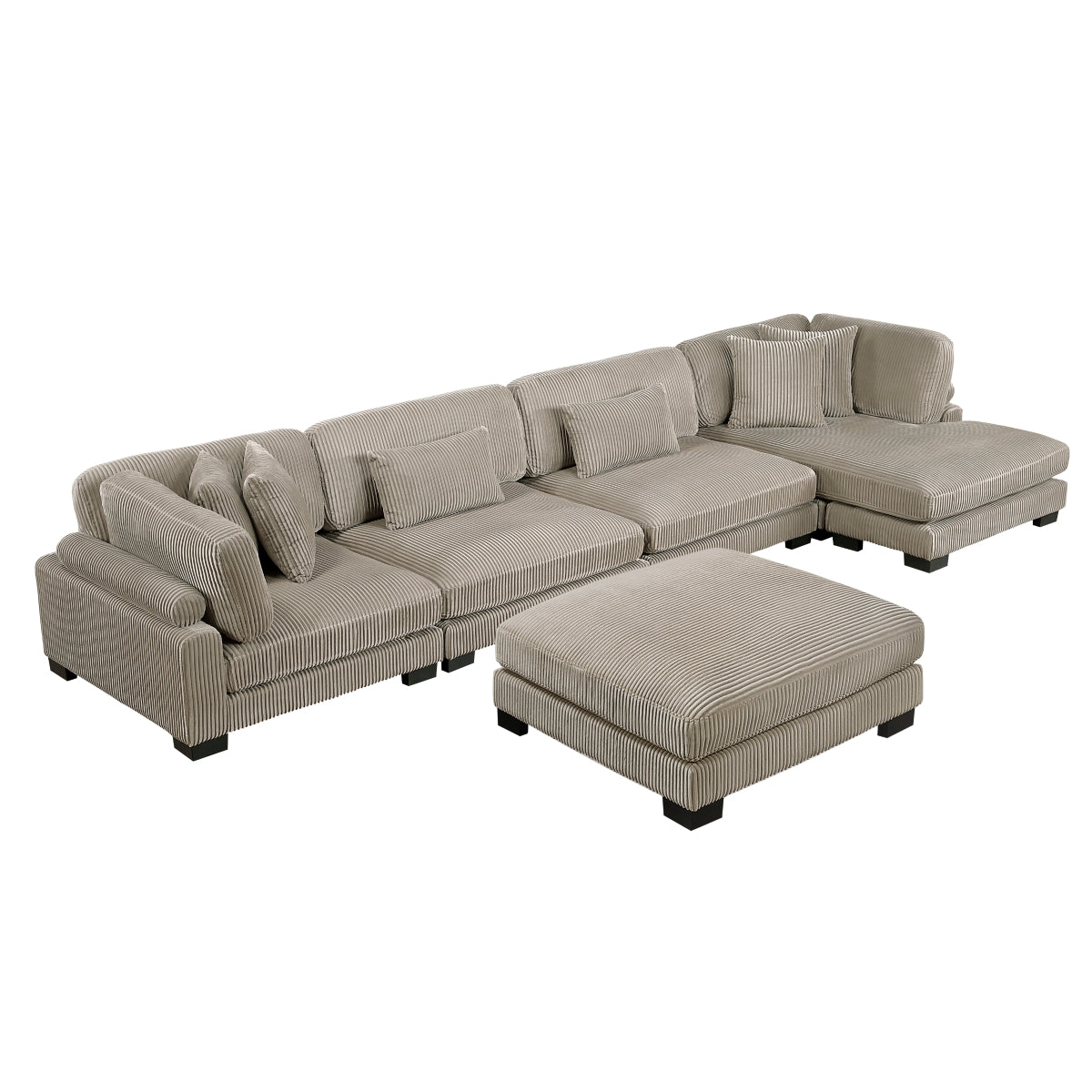 Traverse 5-Piece Modular Sectional with Reversible Chaise and Ottoman