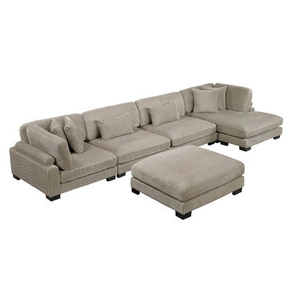 Traverse 5-Piece Modular Sectional with Reversible Chaise and Ottoman