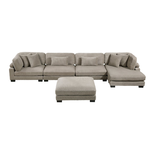 Traverse 5-Piece Modular Sectional with Reversible Chaise and Ottoman