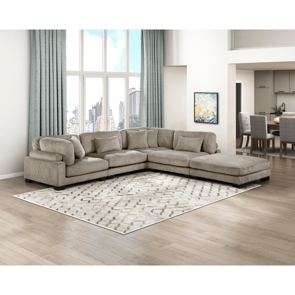 Traverse 5-Piece Modular Sectional with Ottoman
