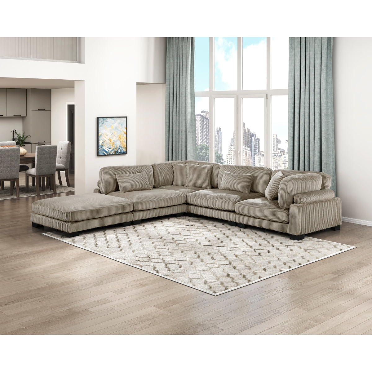 Traverse 5-Piece Modular Sectional with Ottoman