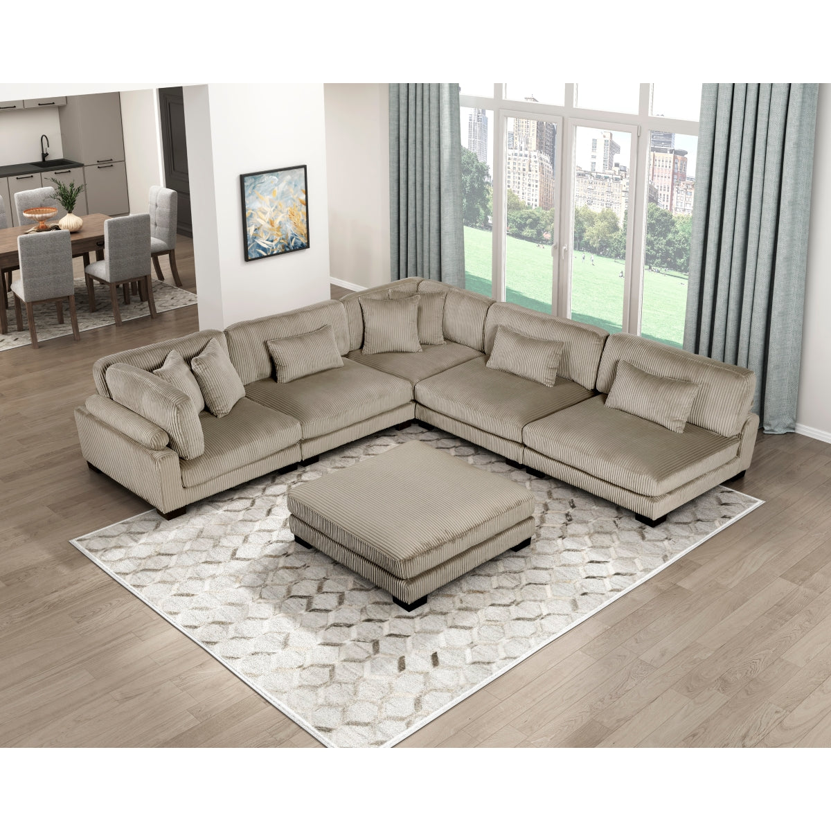 Traverse 6-Piece Modular Sectional with Ottoman