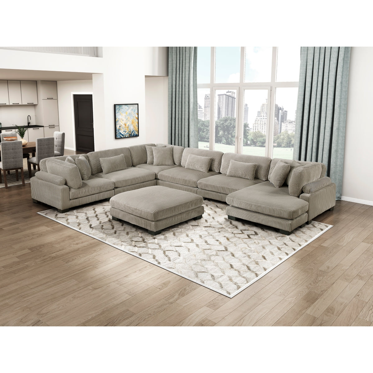 Traverse Ottoman - Taupe