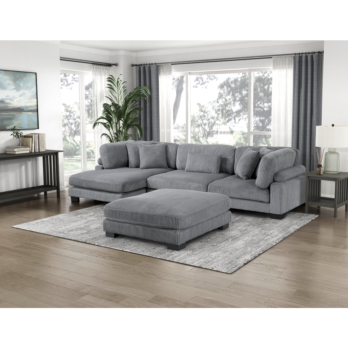 Traverse 4-Piece Modular Sectional with Reversible Chaise and Ottoman