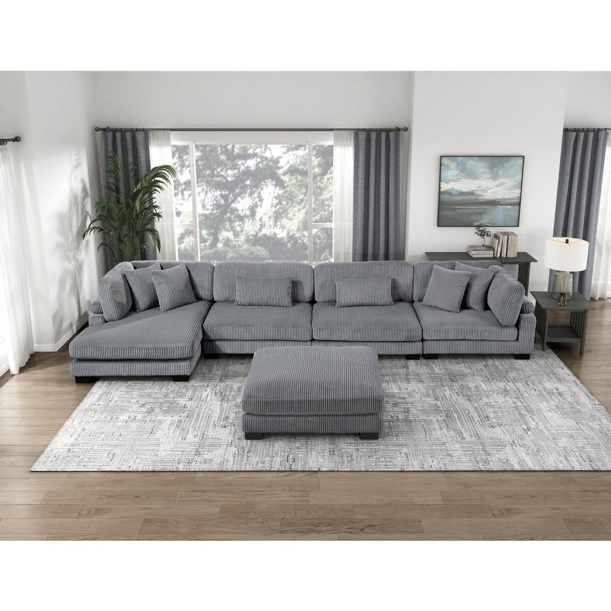 Traverse 5-Piece Modular Sectional with Reversible Chaise and Ottoman