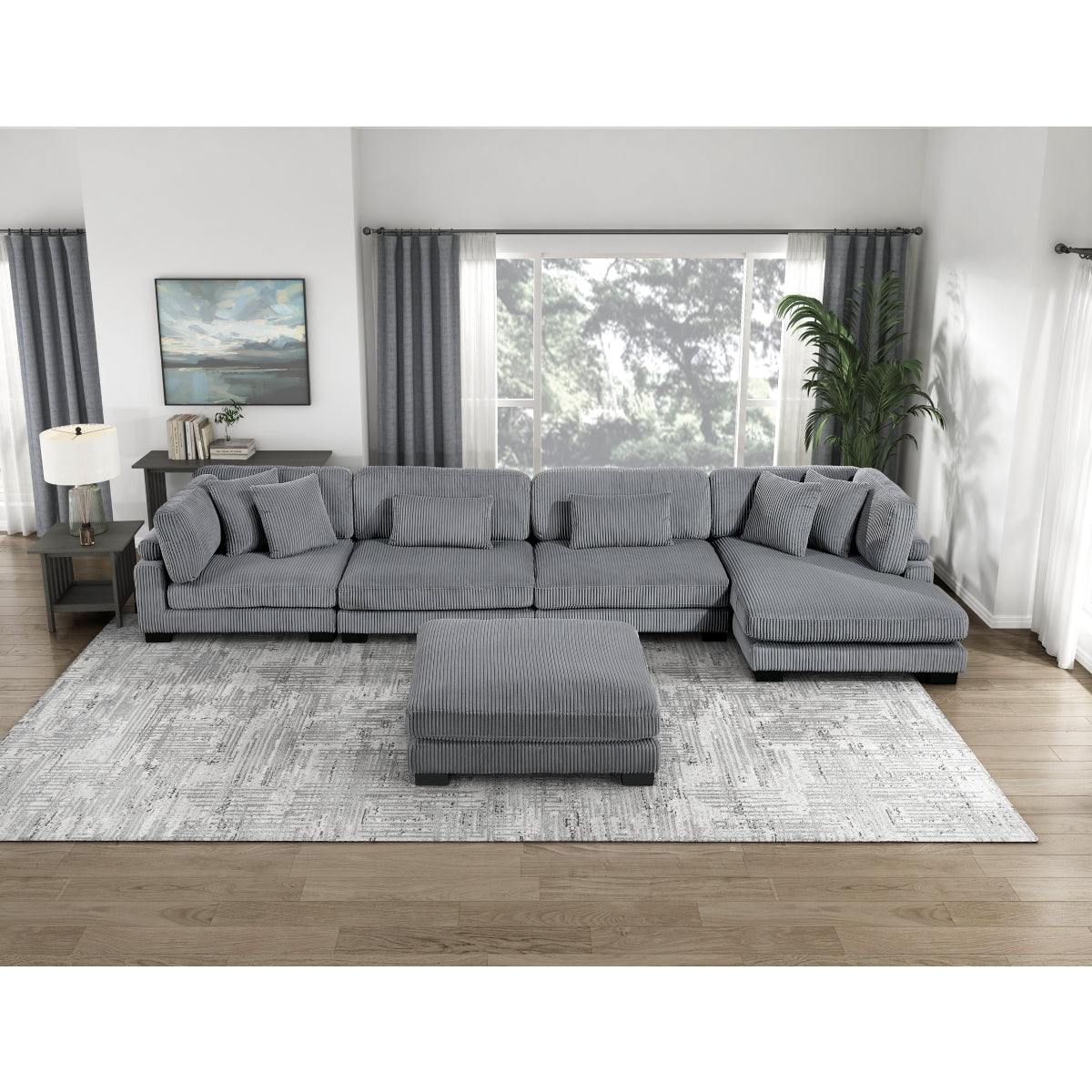 Traverse 5-Piece Modular Sectional with Reversible Chaise and Ottoman