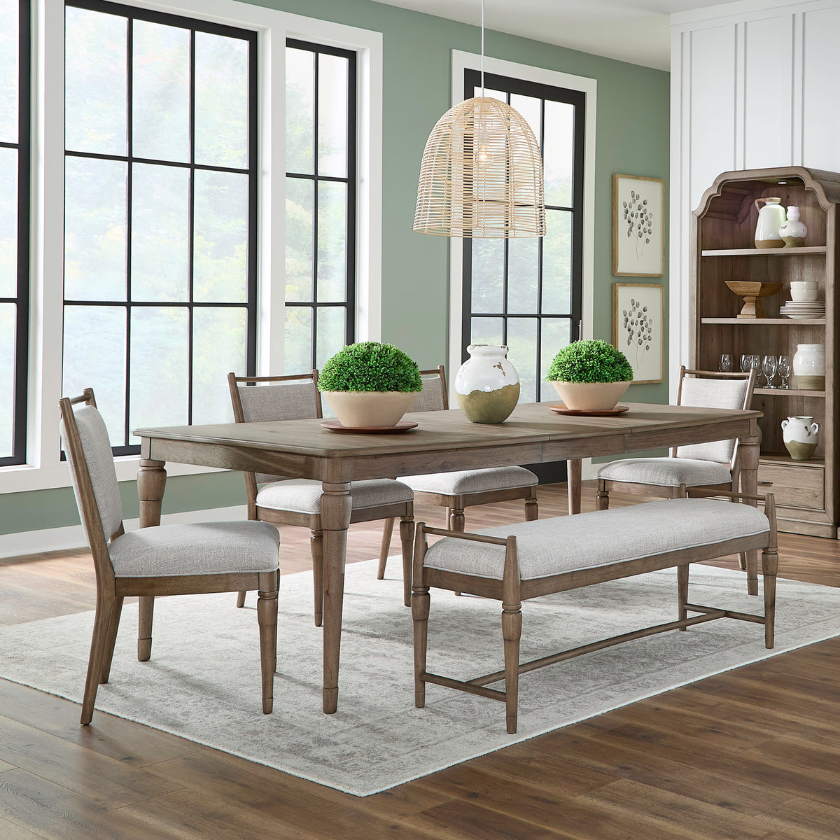 Hickory Grove Opt 6 Piece Rectangular Table Set