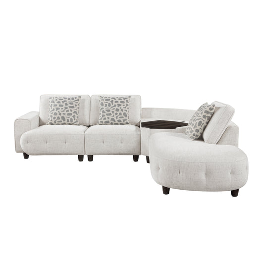 Vaelen 4-Piece Sectional with Right Side Chaise, Hidden Storage, Lift Top, Receptacle and Charging Ports