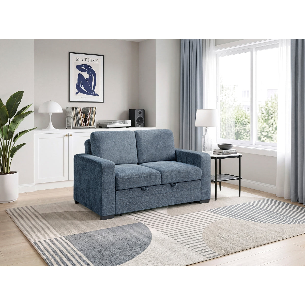 Koben Convertible Love Seat with Pull-out Bed