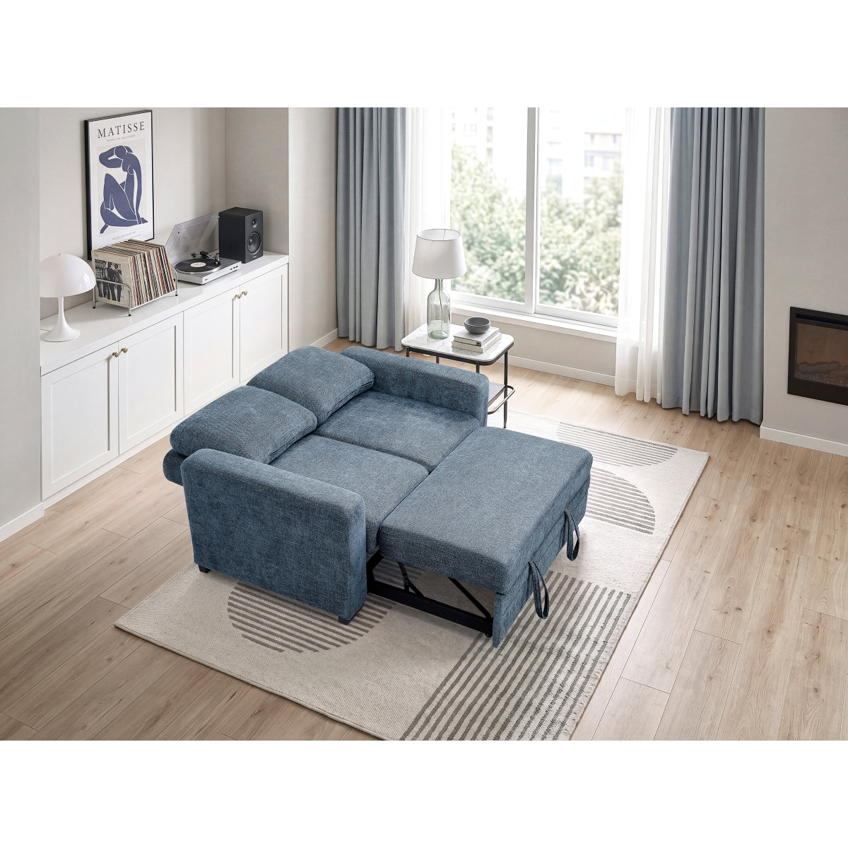 Koben Convertible Love Seat with Pull-out Bed