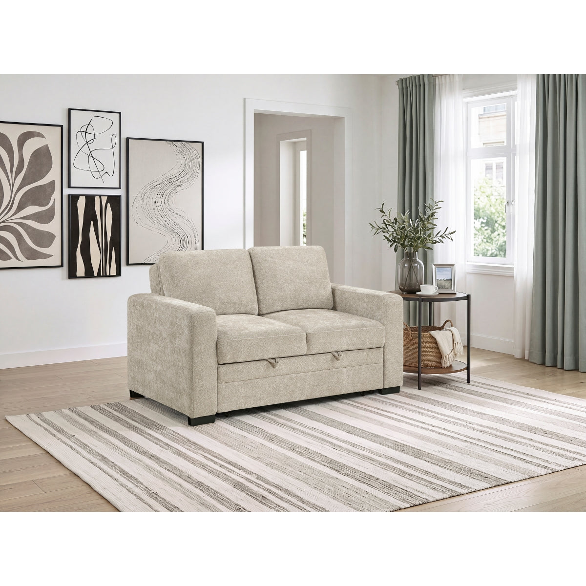 Koben Convertible Love Seat with Pull-out Bed