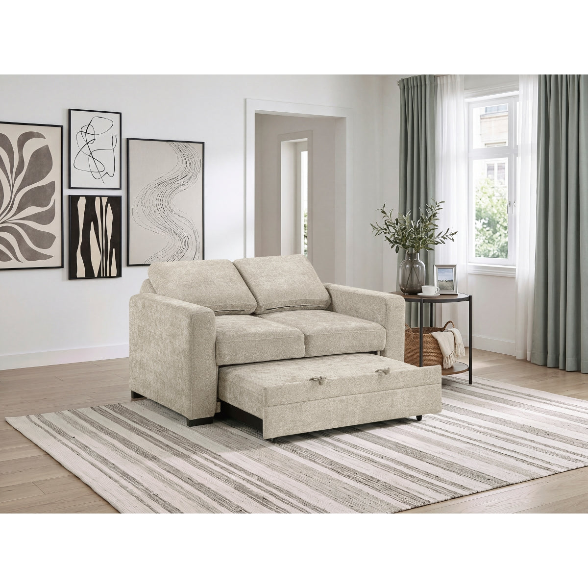 Koben Convertible Love Seat with Pull-out Bed