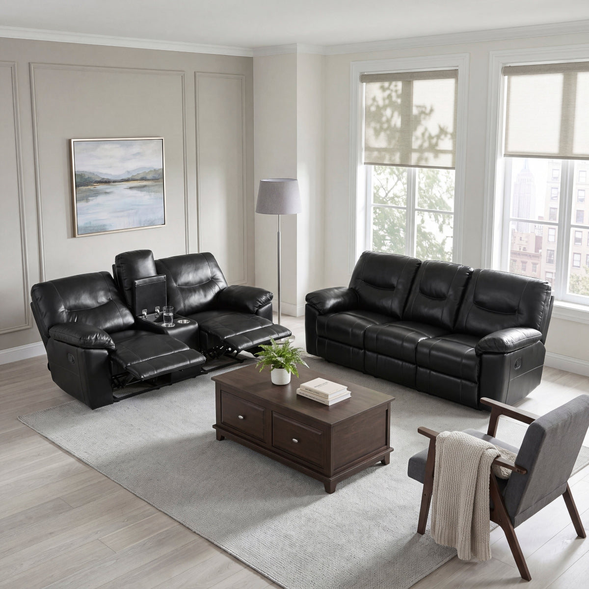 Maverick Double Reclining Love Seat with Center Console