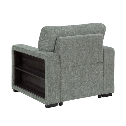 Alcove Chair with Pull-out Ottoman, Arms with Shelves and Charging Ports