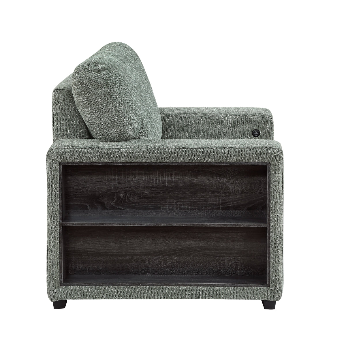 Alcove Chair with Pull-out Ottoman, Arms with Shelves and Charging Ports