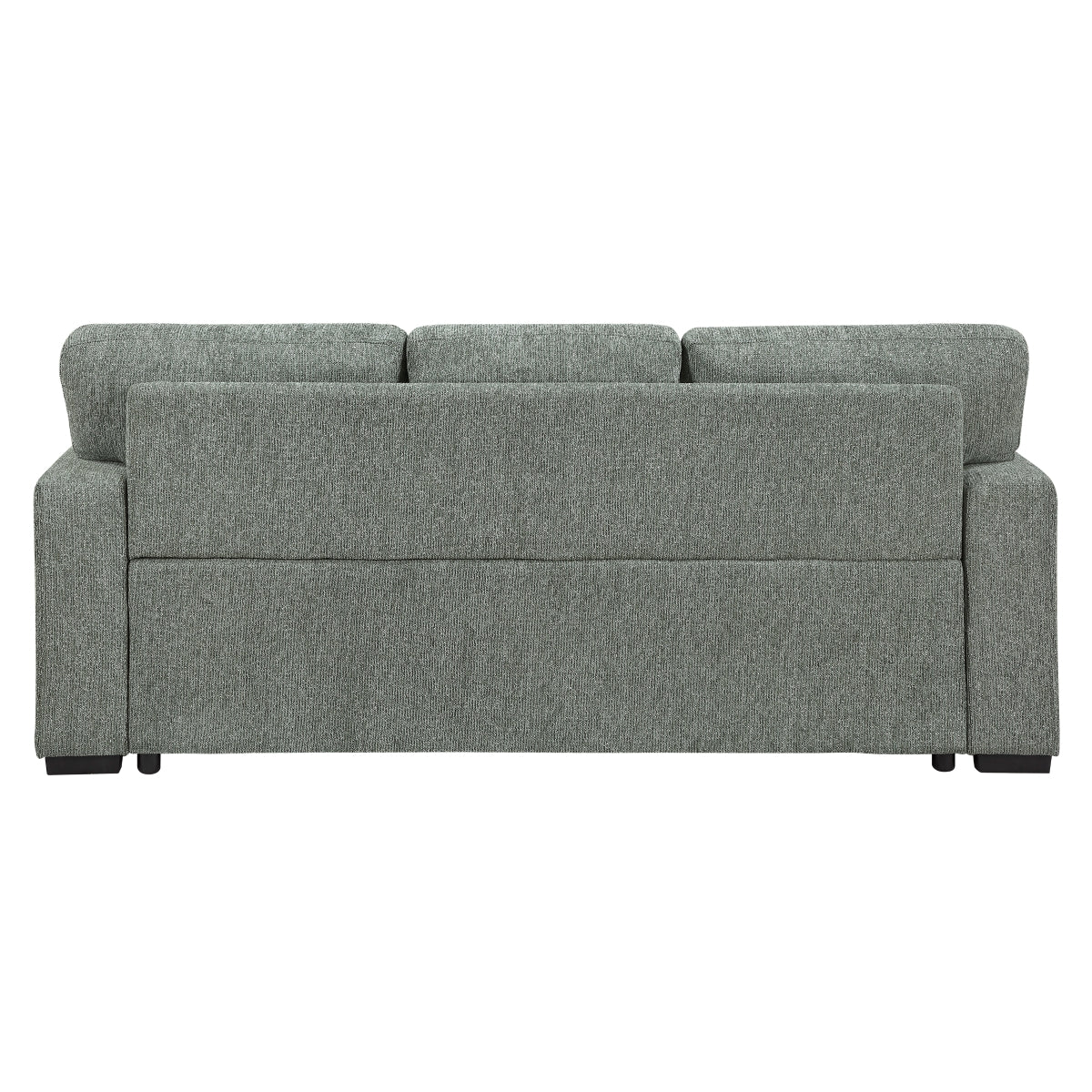 Alcove Sofa with Pull-out Bed, Center Drop-down Cup Holders, Arms with Shelves and Charging Ports