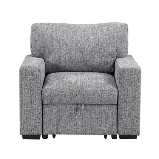 Alcove Chair with Pull-out Ottoman, Arms with Shelves and Charging Ports