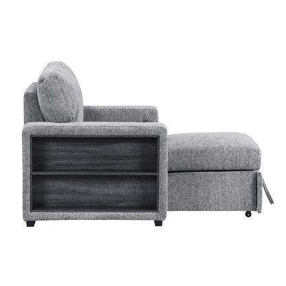 Alcove Chair with Pull-out Ottoman, Arms with Shelves and Charging Ports