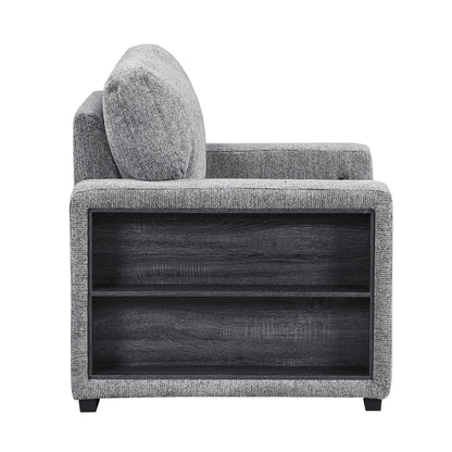 Alcove Chair with Pull-out Ottoman, Arms with Shelves and Charging Ports