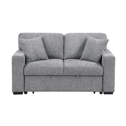 Alcove Love Seat with Pull-out Bed, Arms with Shelves and Charging Ports