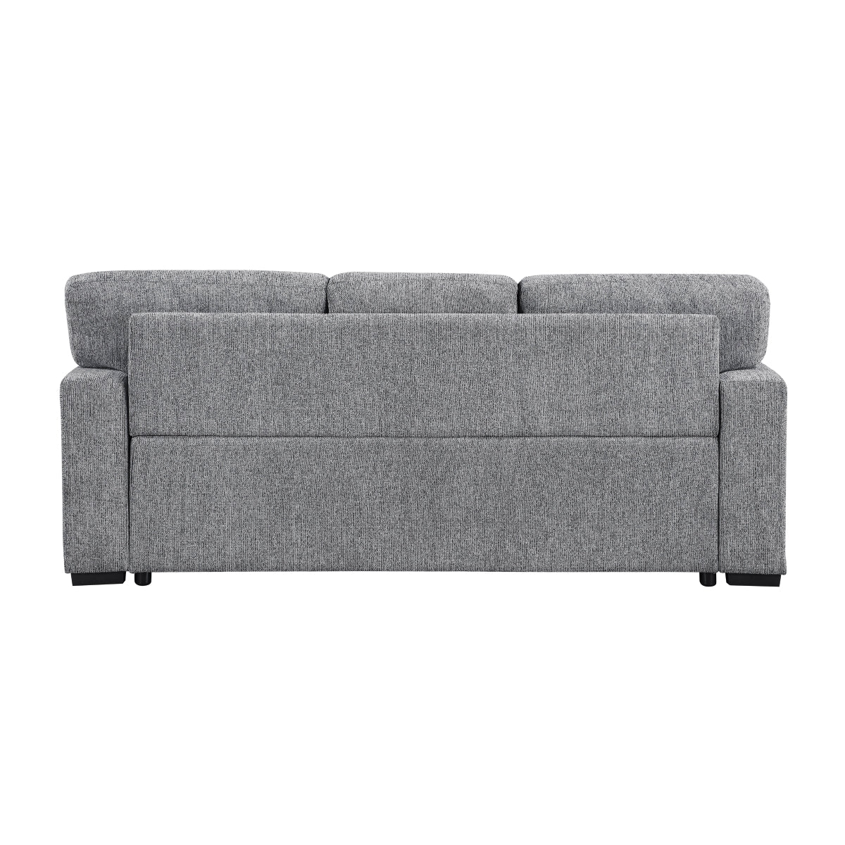 Alcove Sofa with Pull-out Bed, Center Drop-down Cup Holders, Arms with Shelves and Charging Ports