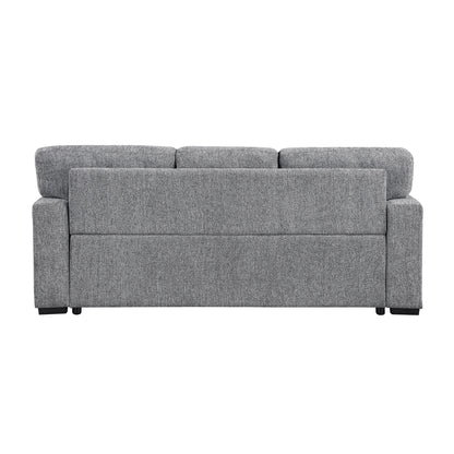 Alcove Sofa with Pull-out Bed, Center Drop-down Cup Holders, Arms with Shelves and Charging Ports