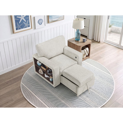 Alcove Chair with Pull-out Ottoman, Arms with Shelves and Charging Ports