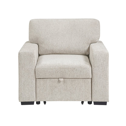 Alcove Chair with Pull-out Ottoman, Arms with Shelves and Charging Ports