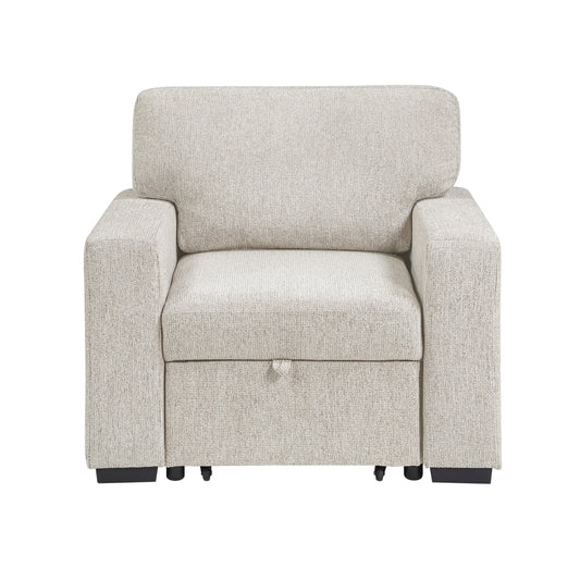 Alcove Chair with Pull-out Ottoman, Arms with Shelves and Charging Ports