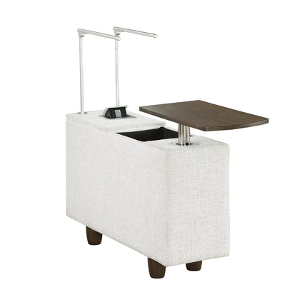 Tessella Console with Hidden Storage, Wireless Speakers, Wireless Chargers, Swivel Table Top, Reading Lights and Charging Ports