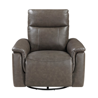 Hadley Swivel Glider Reclining Chair - Dark brown