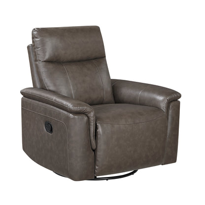 Hadley Swivel Glider Reclining Chair - Dark brown