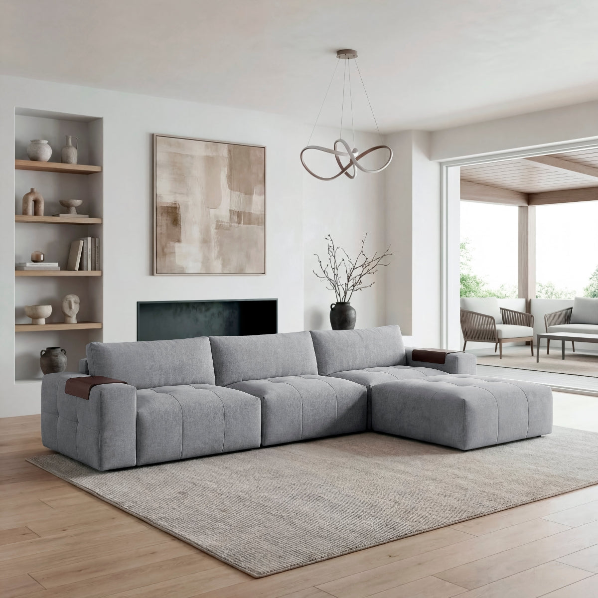 Tidal 4-Piece Modular Sectional with Ottoman