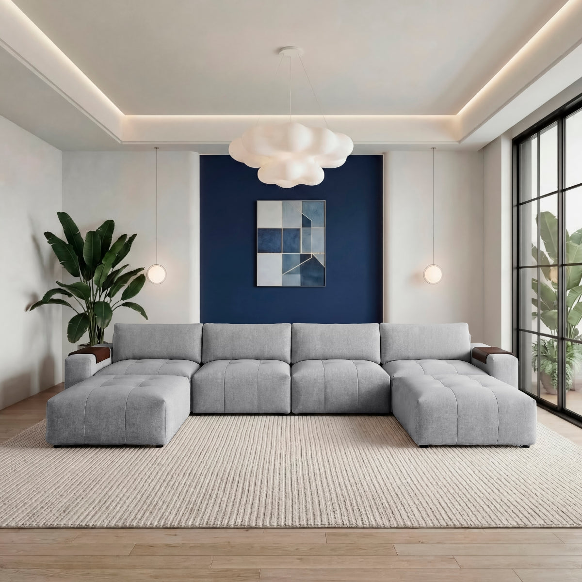 Tidal 6-Piece Modular Sectional with Two Ottomans