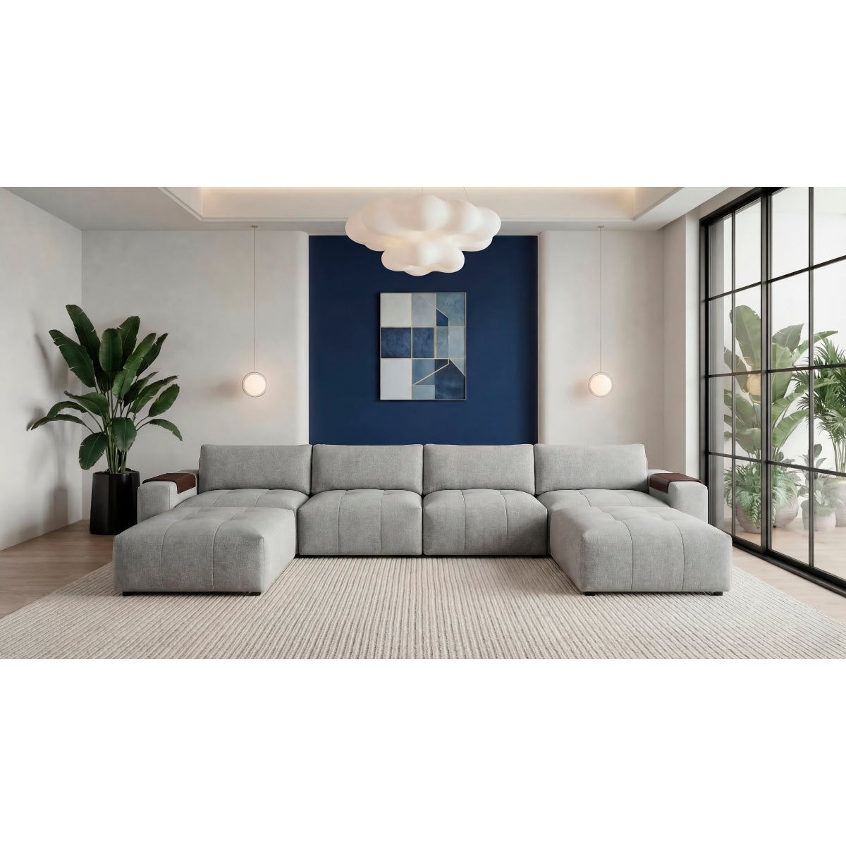 Tidal 6-Piece Modular Sectional with Two Ottomans
