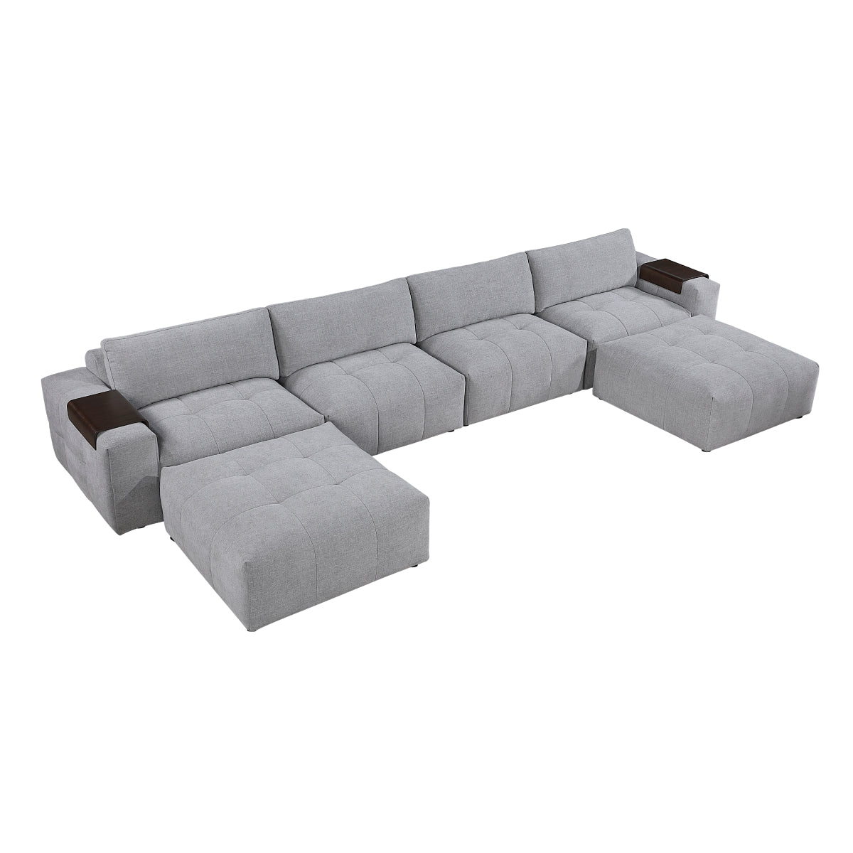 Tidal 6-Piece Modular Sectional with Two Ottomans