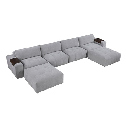 Tidal 6-Piece Modular Sectional with Two Ottomans