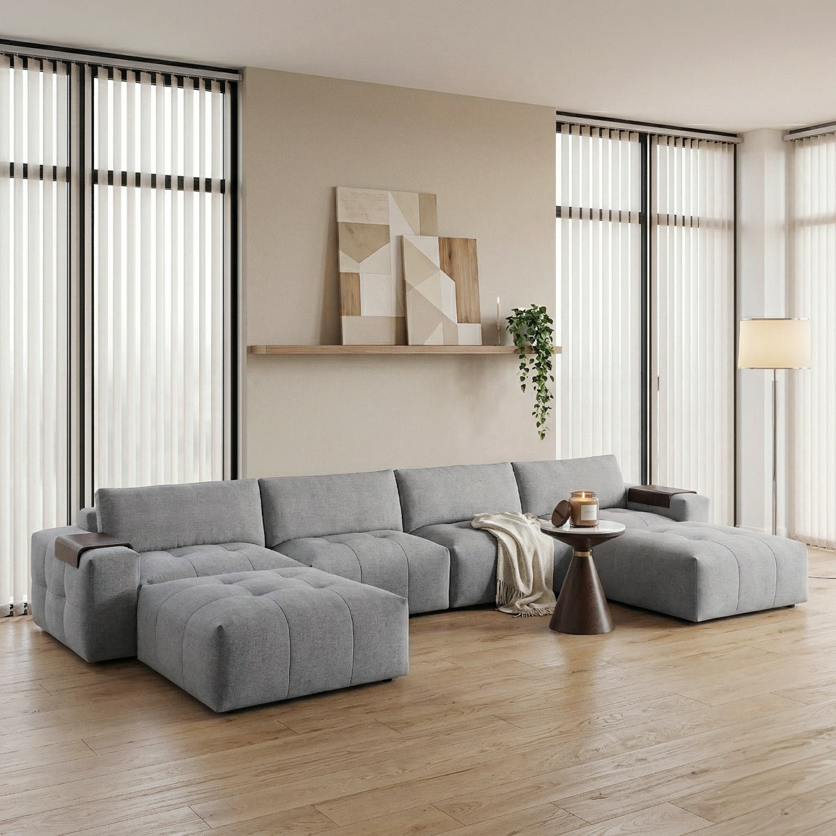 Tidal 6-Piece Modular Sectional with Two Ottomans