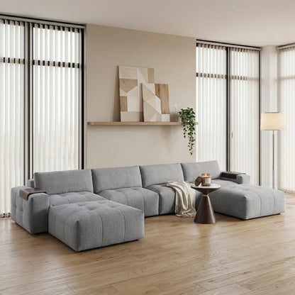 Tidal 6-Piece Modular Sectional with Two Ottomans