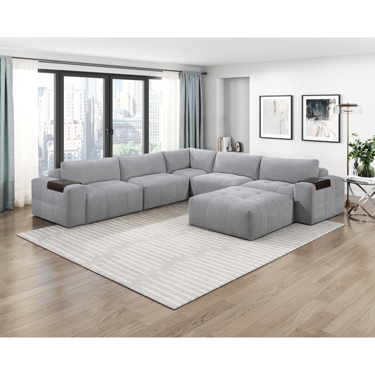 Tidal 6-Piece Modular Sectional with Ottoman