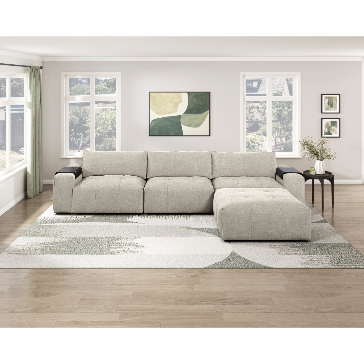 Tidal 4-Piece Modular Sectional with Ottoman