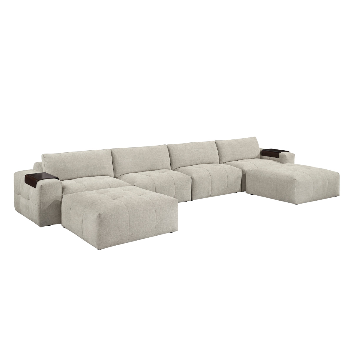 Tidal 6-Piece Modular Sectional with Two Ottomans