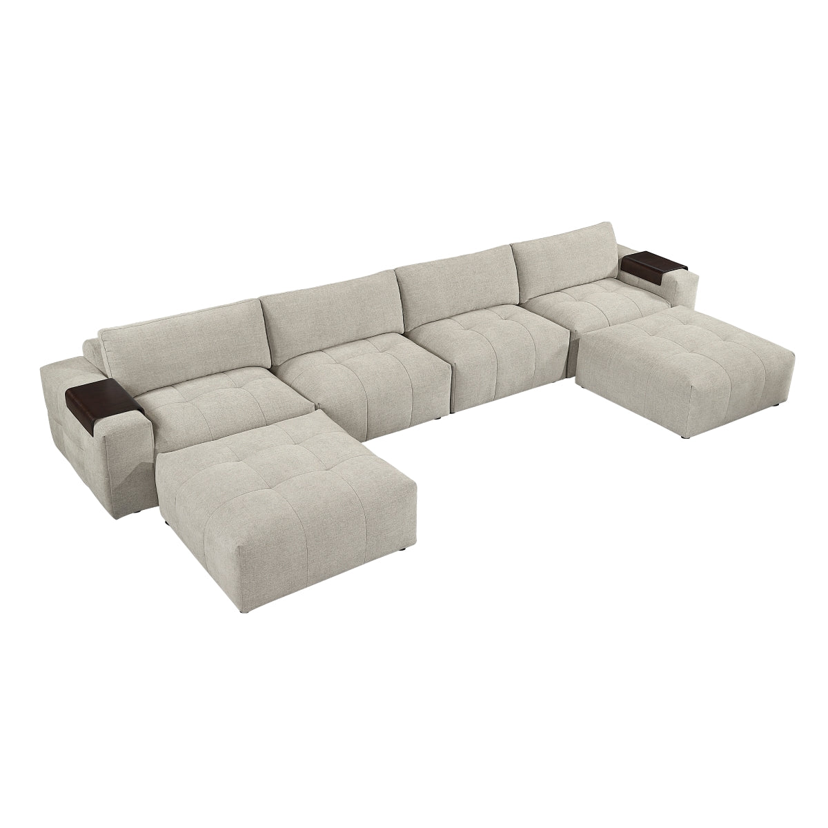 Tidal 6-Piece Modular Sectional with Two Ottomans