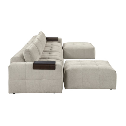 Tidal 6-Piece Modular Sectional with Two Ottomans