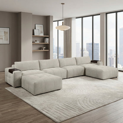 Tidal 6-Piece Modular Sectional with Two Ottomans
