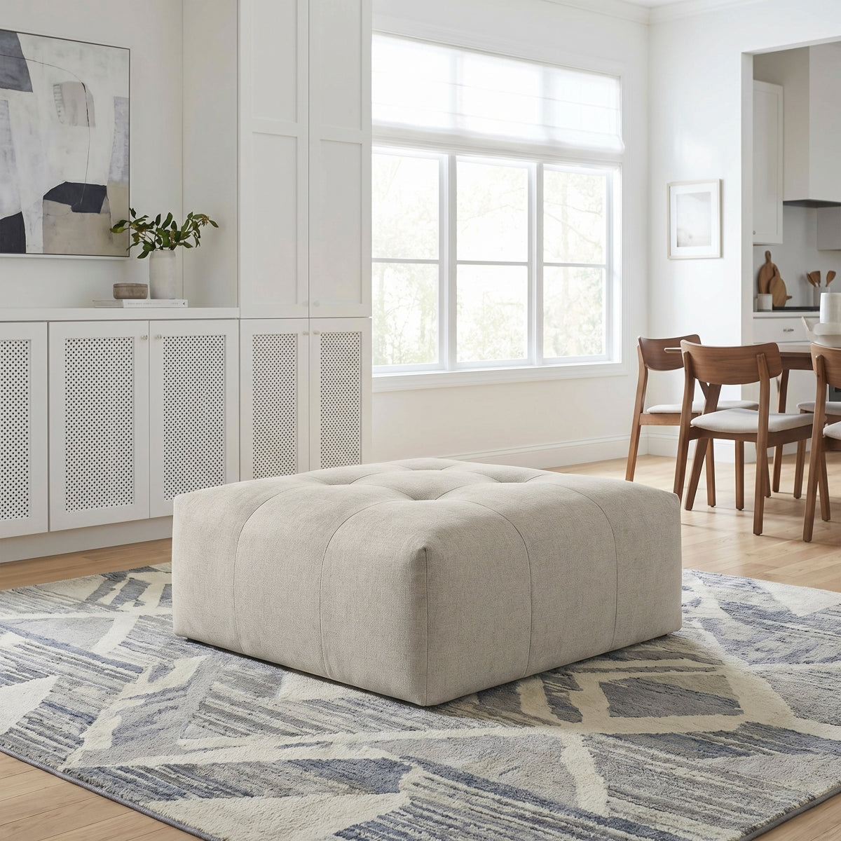 Tidal Ottoman with caster