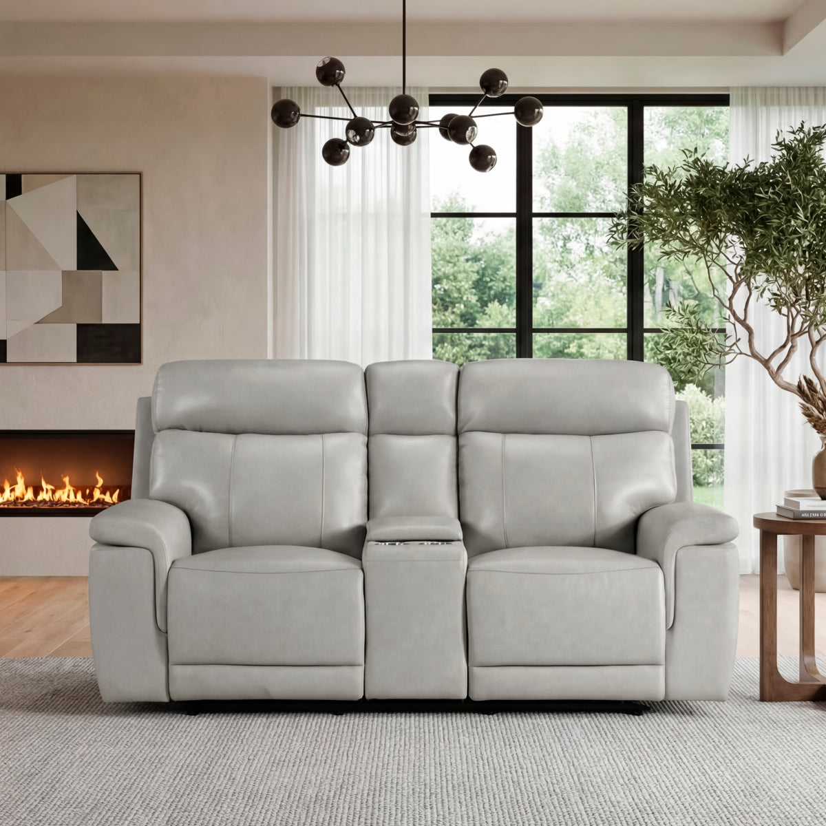 Celestia Power Double Reclining Love Seat with Power Headrest and Center Console